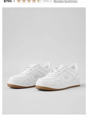 ALO Recovery Mode Sneaker, White with Gum Sole, women’s 7.5